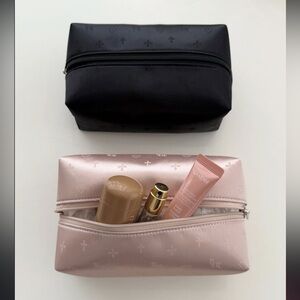 Threetimes Jacquard Pouch black bag makeup cosmetics